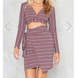 Nasty gal striped dress, size 8. The material does stretch. Like new